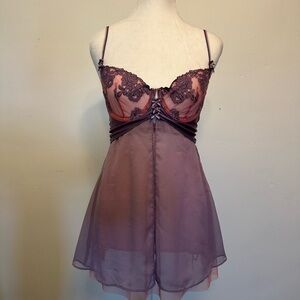 Victorias Secret Angels Purple | Pink Lace Chemise